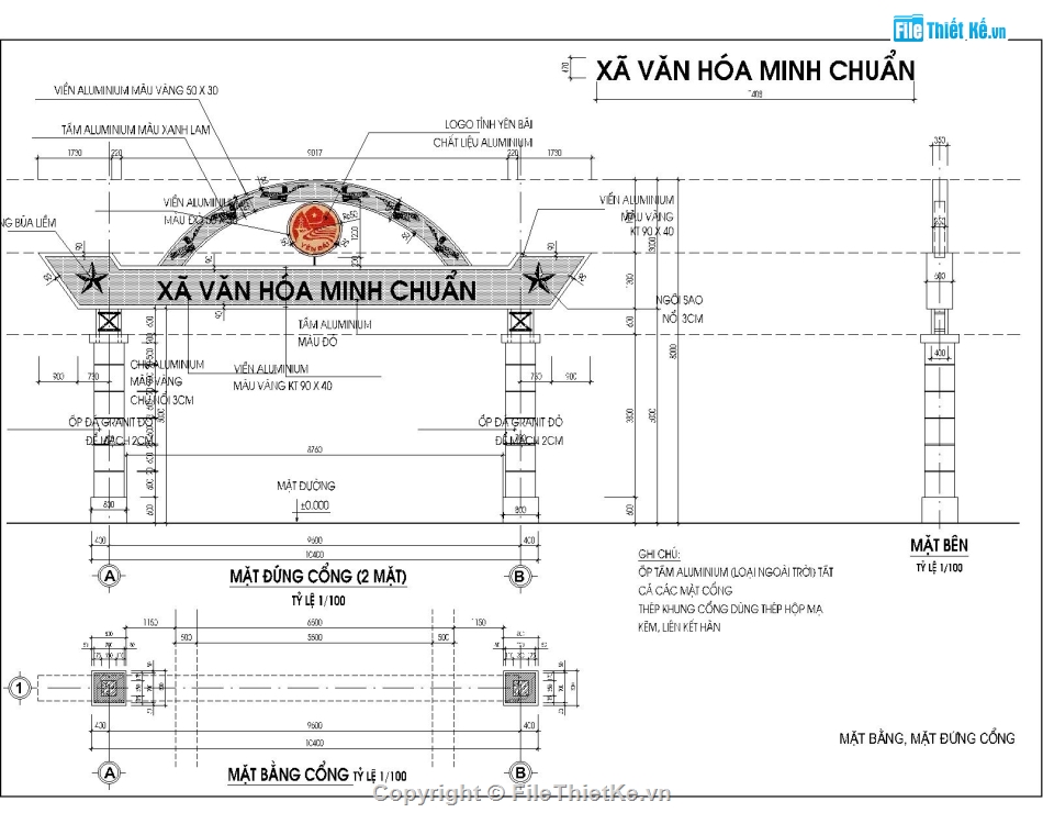 file autocad cổng chào,bản vẽ cổng chào qua đường,bản vẽ cổng chào nông thôn mới