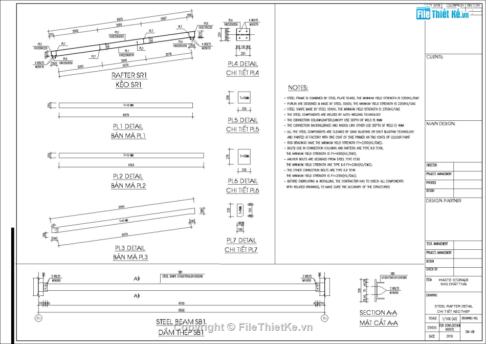 Kết cấu nhà kho thép mái tôn,Kết cáu khung tiền chế 7m,File Autocad kết cấu nhà để xe,Kết cấu nhà xe 7x20m,bản vẽ nhà kho khung thép,Kết cấu nhà xe khung kèo mái tôn