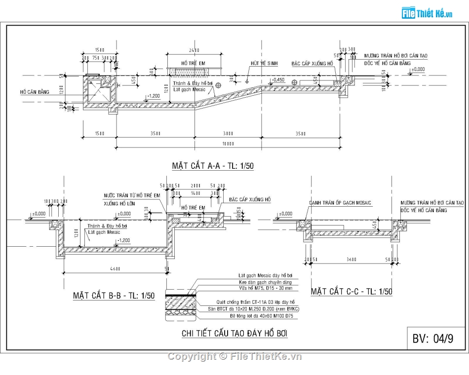 Hồ bơi 5.3x10m,file cad hồ bơi,autocad hồ bơi,bản vẽ hồ bơi,bản vẽ hồ bơi file cad,hồ bơi file autocad