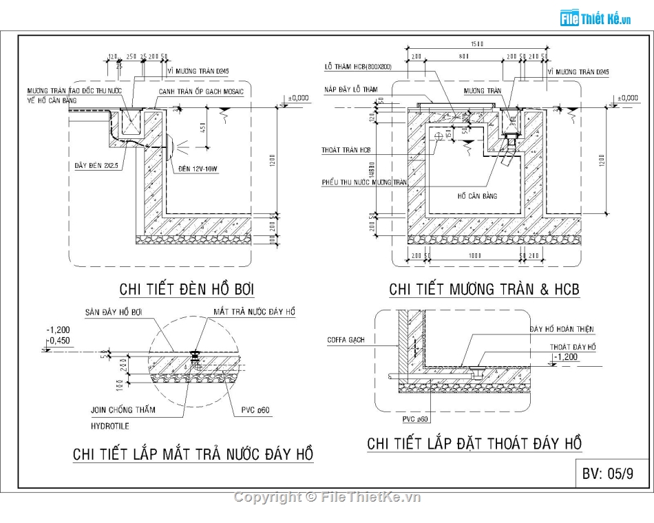 Hồ bơi 5.3x10m,file cad hồ bơi,autocad hồ bơi,bản vẽ hồ bơi,bản vẽ hồ bơi file cad,hồ bơi file autocad