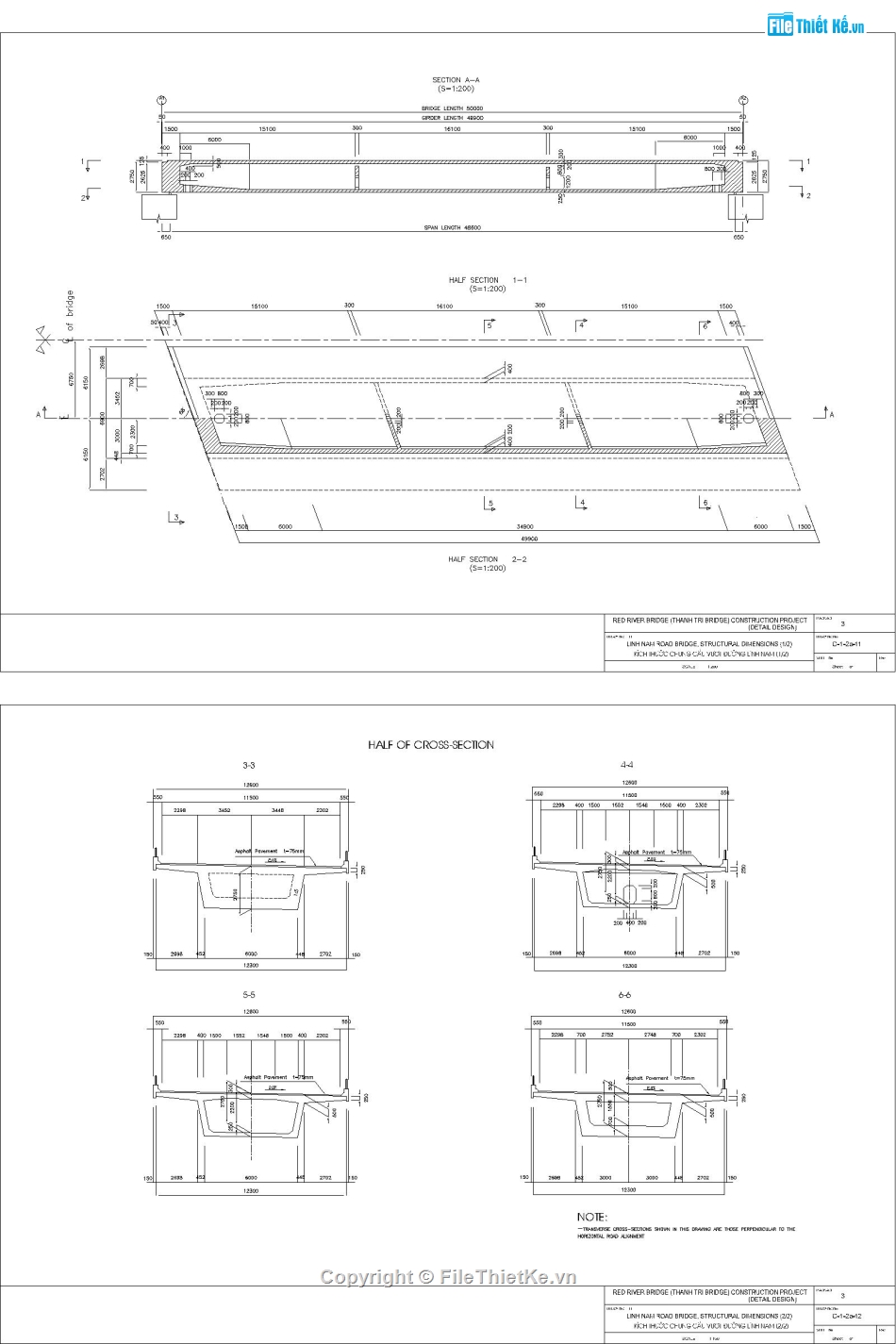 Thiết kế cầu dầm hộp,Chi tiết cầu dầm hộp DƯL,Chi tiết cầu dầm hộp dài 50m,Kết cầu dầm cầu hộp dự ứng lưucj