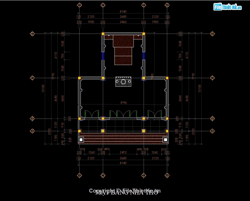 nhà thờ 3 gian,cad nhà thờ,nhà từ đường,bản vẽ thiết kế nhà thờ họ 3 gian,kết cấu nhà thờ 3 gian,kiến trúc nhà thờ 3 gian