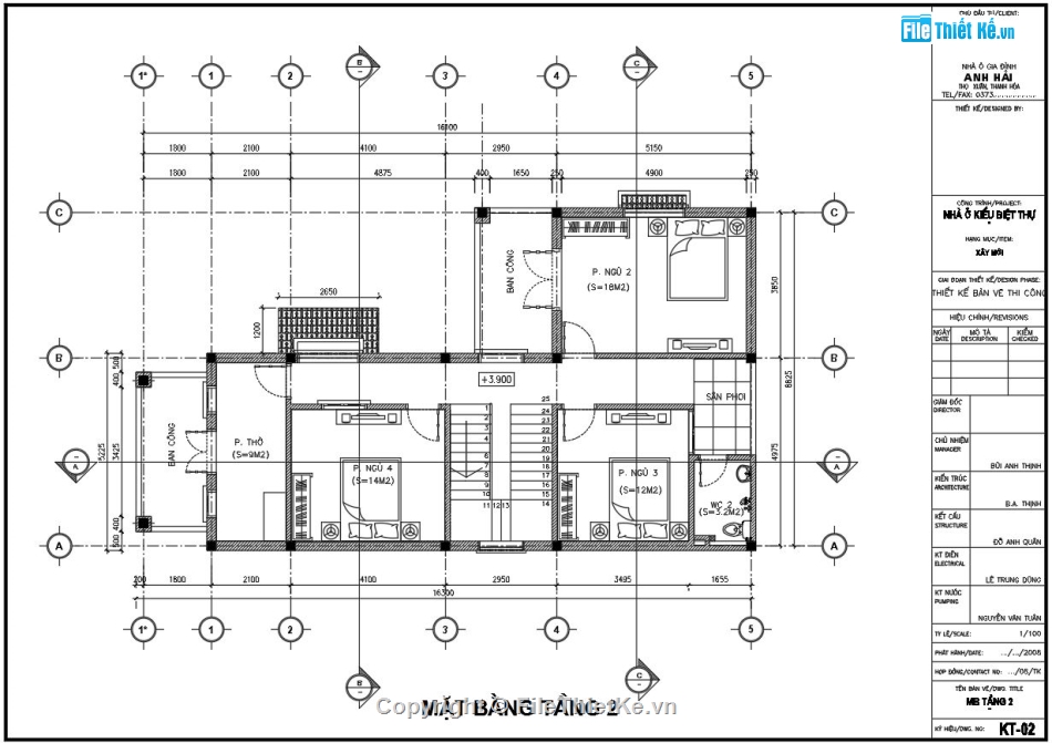 biệt thự 2 tầng,biệt thự 9x16m,Biệt thự mái thái,Thiết kế biệt thự 2 tầng đẹp,Bản vẽ biệt thự mái thái