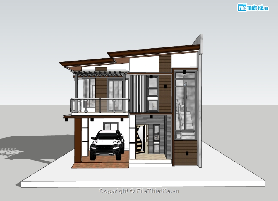 biệt thự 2 tầng,su biệt thự,biệt thự sketchup