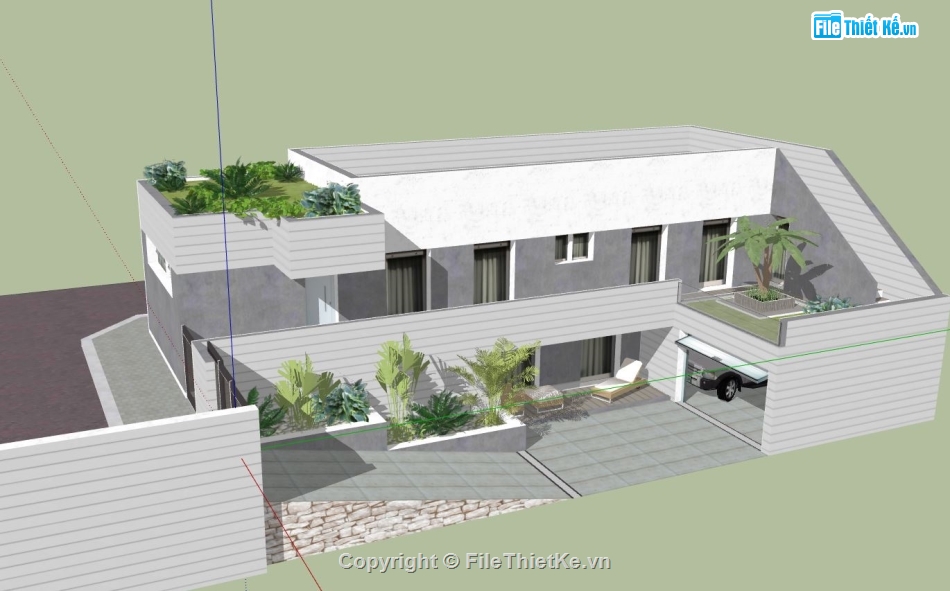 biệt thự 2 tầng,biệt thự villa,model su biệt thự 2 tầng,su biệt thự villa