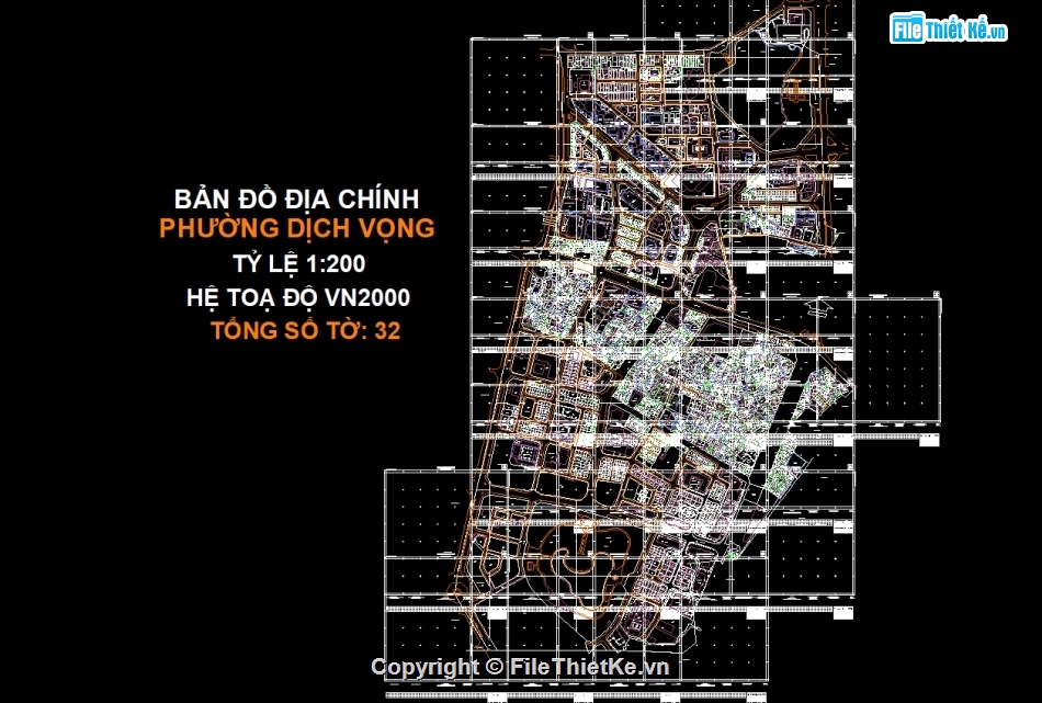 file cad bản đồ phường dịch vọng,Bản đồ địa chính phường Dịch Vọng-VN2000,Bản đồ giải thửa phường Dịch Vọng-VN2000,phường Dịch Vọng-VN2000,Quy hoạch phường Dịch Vọng-VN2000