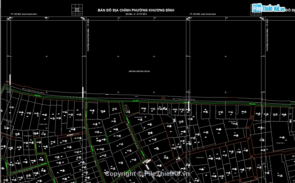 File Cad Bản đồ địa chính phường Khương Đình,Bản đồ địa chính phường Khương Đình - VN2000,Bản đồ giải thửa phường Khương Đình - VN2000,Quy hoạch phường Khương Đình - VN2000,phường Khương Đình - VN2000