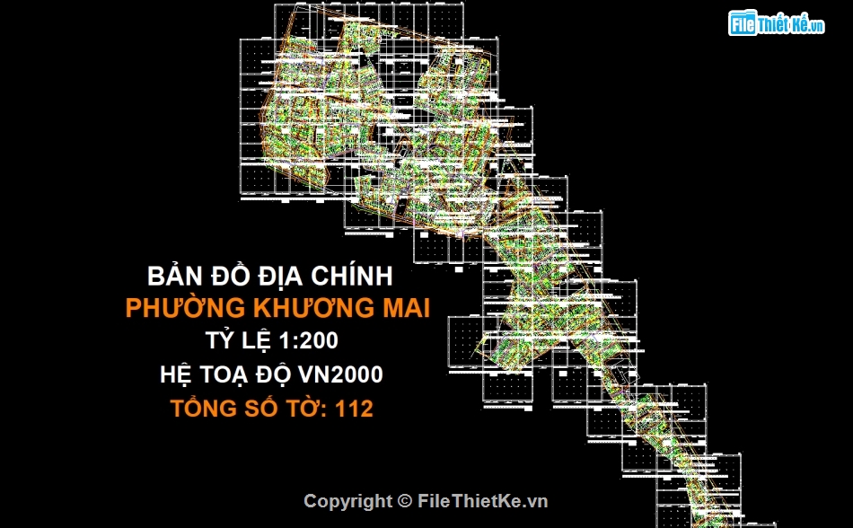 File Cad Bản đồ địa chính phường Khương Mai,Bản đồ địa chính phường Khương Mai - VN2000,Bản đồ giải thửa phường Khương Mai - VN2000,Quy hoạch phường Khương Mai - VN2000,phường Khương Mai - VN2000