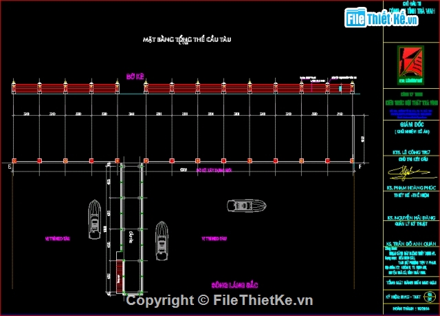 bản vẽ cầu tàu trạm cảnh sát,thiết kế cầu tàu trạm,hạng mục cầu