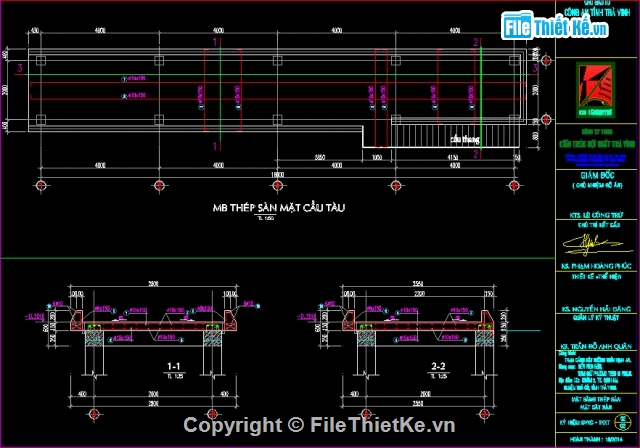 bản vẽ cầu tàu trạm cảnh sát,thiết kế cầu tàu trạm,hạng mục cầu