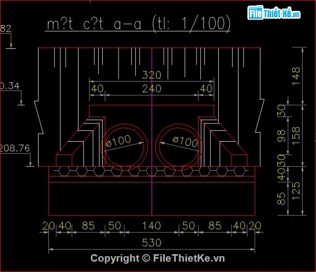 Bản vẽ cống 2d100,cống 2d100 miền núi,thiết kế cống 2d100