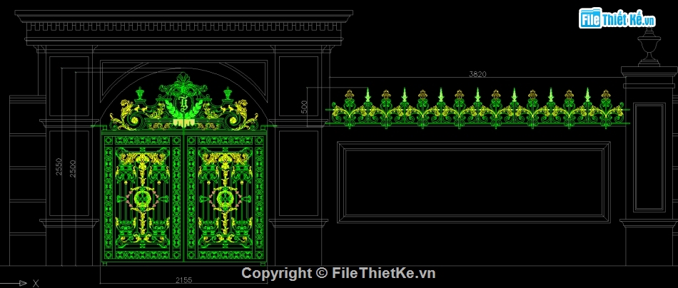 Cổng CNC 2 cánh,File cad cổng cnc 2 cánh,Mẫu cổng cnc 2 cánh,Autocad cổng cnc 2 cánh,Mẫu cổng 2 cánh cnc