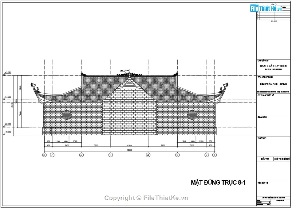 Bản vẽ đình làng,File cad đình làng cổ,file cad đình làng 11.2x18.8m,autocad đình làng,bản vẽ đình làng file cad