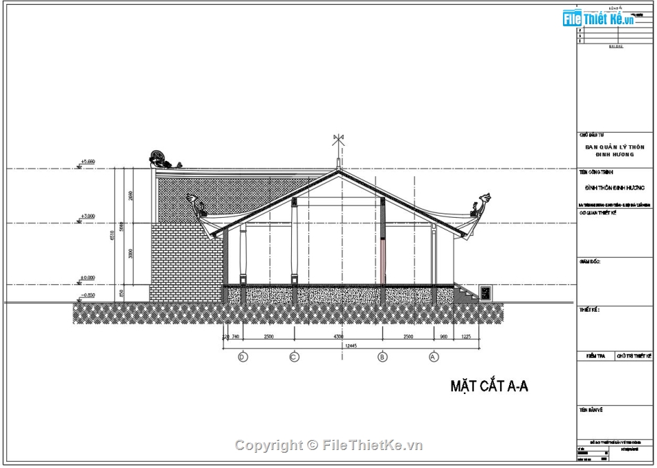 Bản vẽ đình làng,File cad đình làng cổ,file cad đình làng 11.2x18.8m,autocad đình làng,bản vẽ đình làng file cad