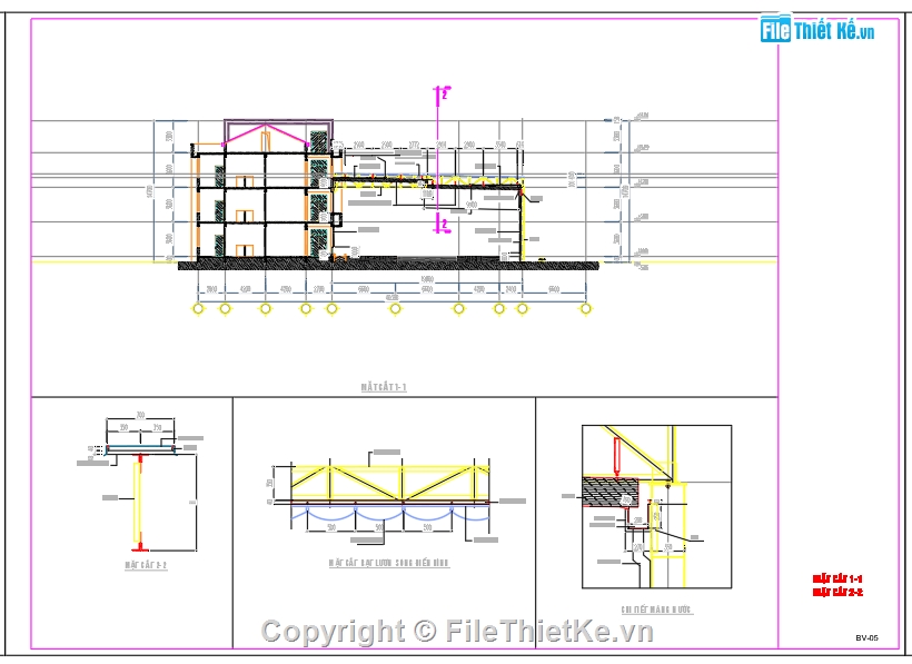 File cad,chi tiết thi công,chi tiết mái,nhà mái