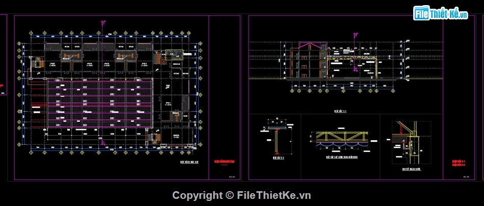 File cad,chi tiết thi công,chi tiết mái,nhà mái