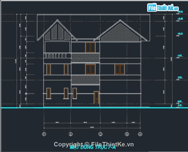 biệt thự 3 tầng,biệt thự 3 tầng 13.5x14.5m,Kiến trúc biệt thự 3 tầng,3 tầng