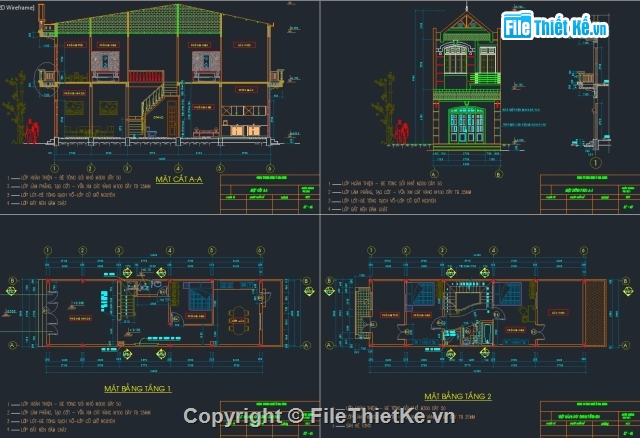 cad 2 tầng,Nhà 2 tầng,2 tầng,2 tầng 5x16m,nhà dân dụng 2 tầng