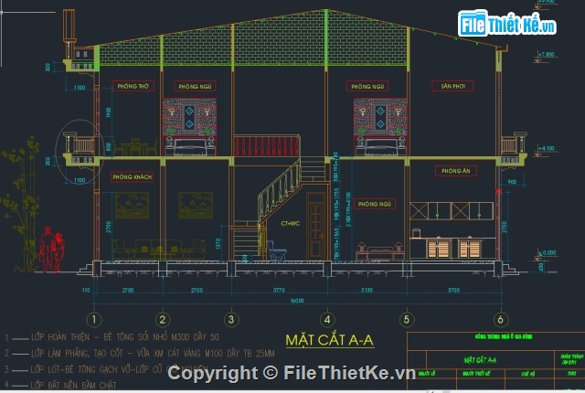 cad 2 tầng,Nhà 2 tầng,2 tầng,2 tầng 5x16m,nhà dân dụng 2 tầng