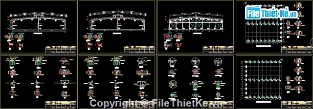 File cad nhà xưởng,cad nhà xưởng,Nhà xưởng 40x136m