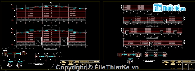 File cad nhà xưởng,cad nhà xưởng,Nhà xưởng 40x136m