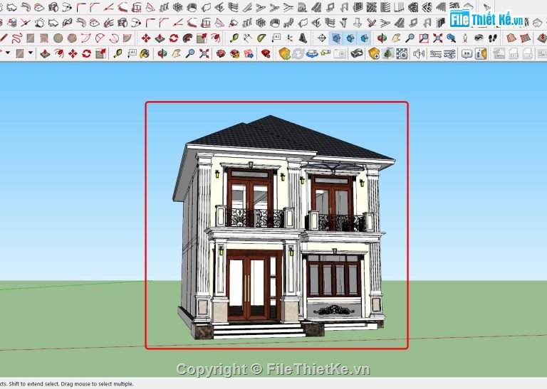 Bản vẽ biệt thự 2 tầng,biệt thự 2 tầng 8x12m,cad biệt thự 2 tầng đẹp,biệt thự sketchup,File cad biệt thự 2 tầng