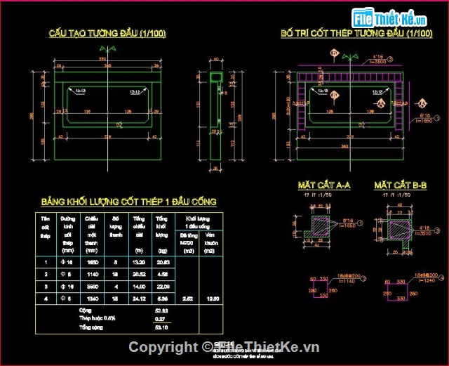 thiết kế Bộ ngầm,Bộ ngầm tràn liên hợp đầy đủ,bản vẽ Bộ ngầm tràn liên hợp