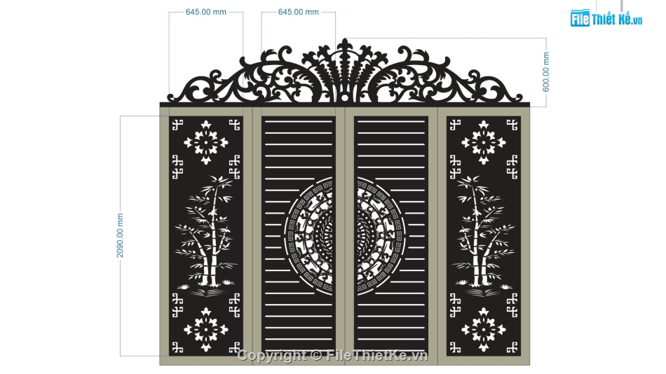 cổng đẹp 4 cánh,file cnc cổng 4 cánh,mẫu cnc cổng 4 cánh