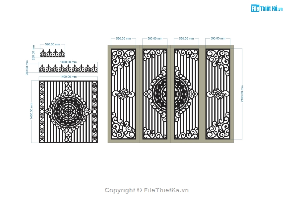 cổng đẹp 4 cánh,file cnc cổng 4 cánh và hàng rào,hàng rào và cổng 4 cánh