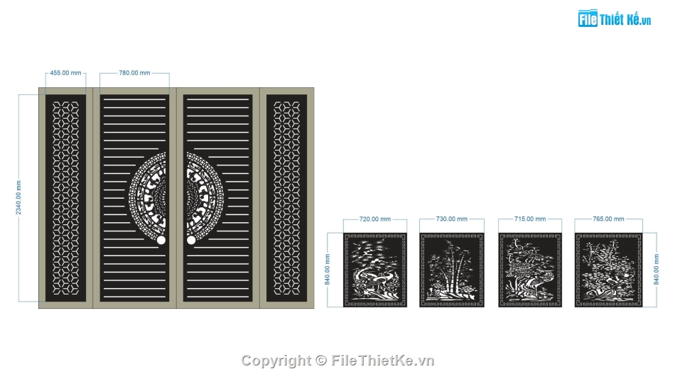 cổng 4 cánh cnc,File cổng 4 cánh,cổng và hàng rào,hàng rào