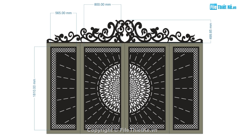 cổng đẹp 4 cánh,file cnc cổng 4 cánh và vòm,file cổng 4 cánh