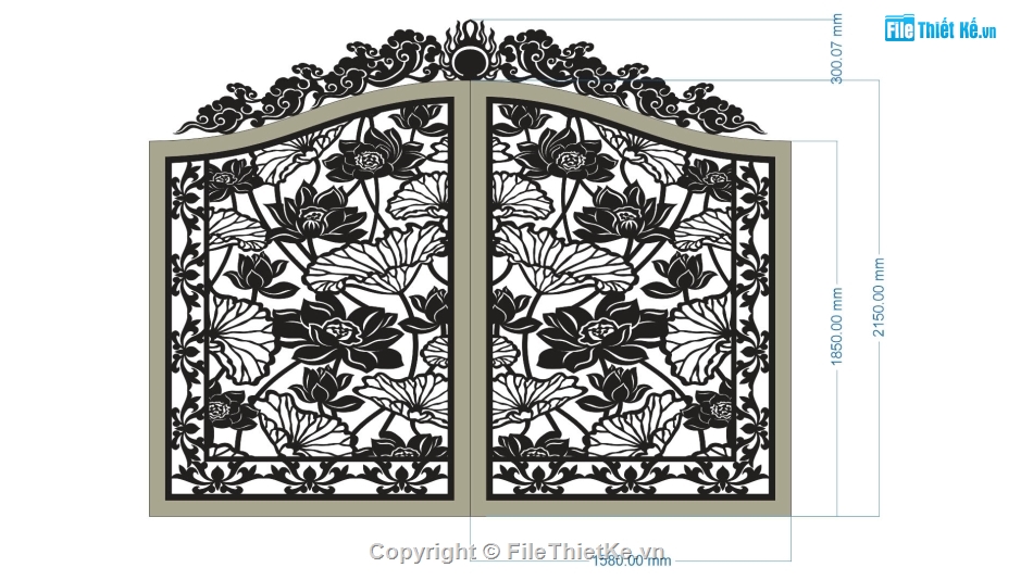 File cổng 2 cánh cnc,cnc cổng 2 cánh,mẫu cổng sen 2 cánh
