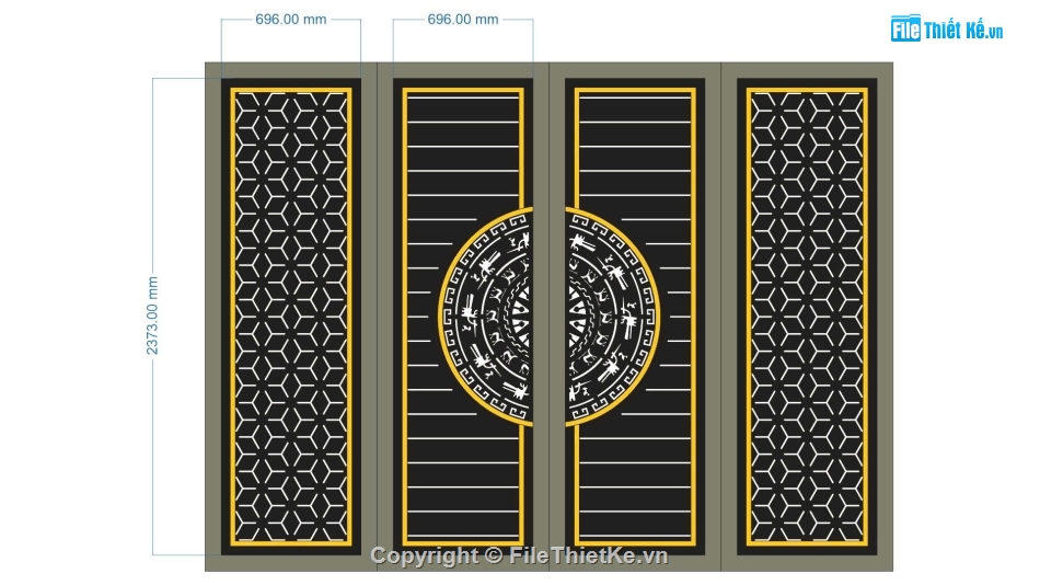 mẫu cổng 4 cánh,cổng 4 cánh cnc,file cnc cổng 4 cánh