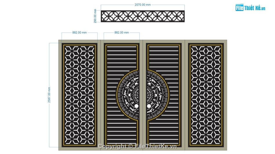 cổng 4 cánh cnc,file cnc cổng 4 cánh,mẫu cnc cổng 4 cánh