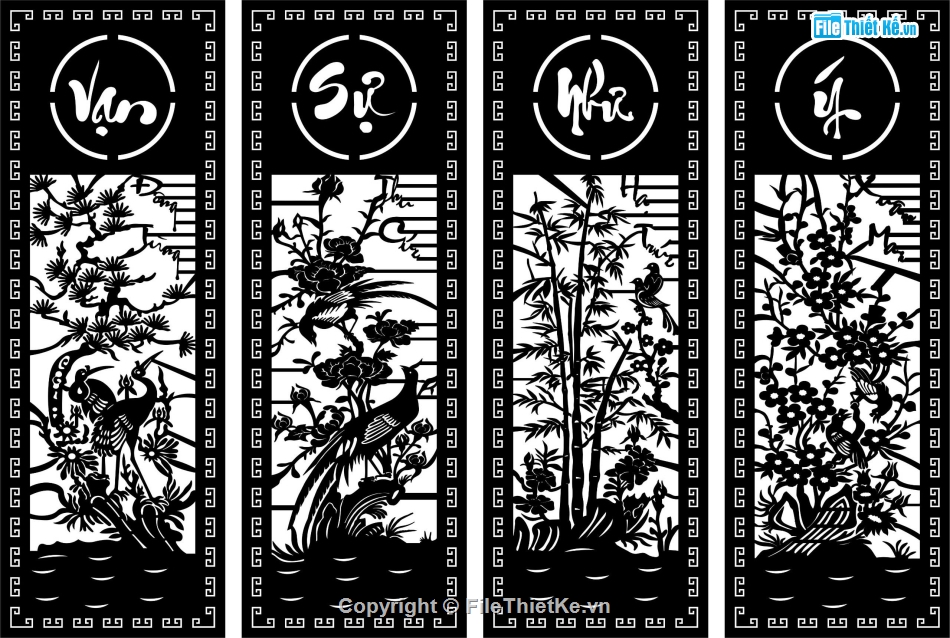 mẫu tứ quý cnc,File tứ quý cnc,tứ quý cnc,mẫu cnc tứ quý