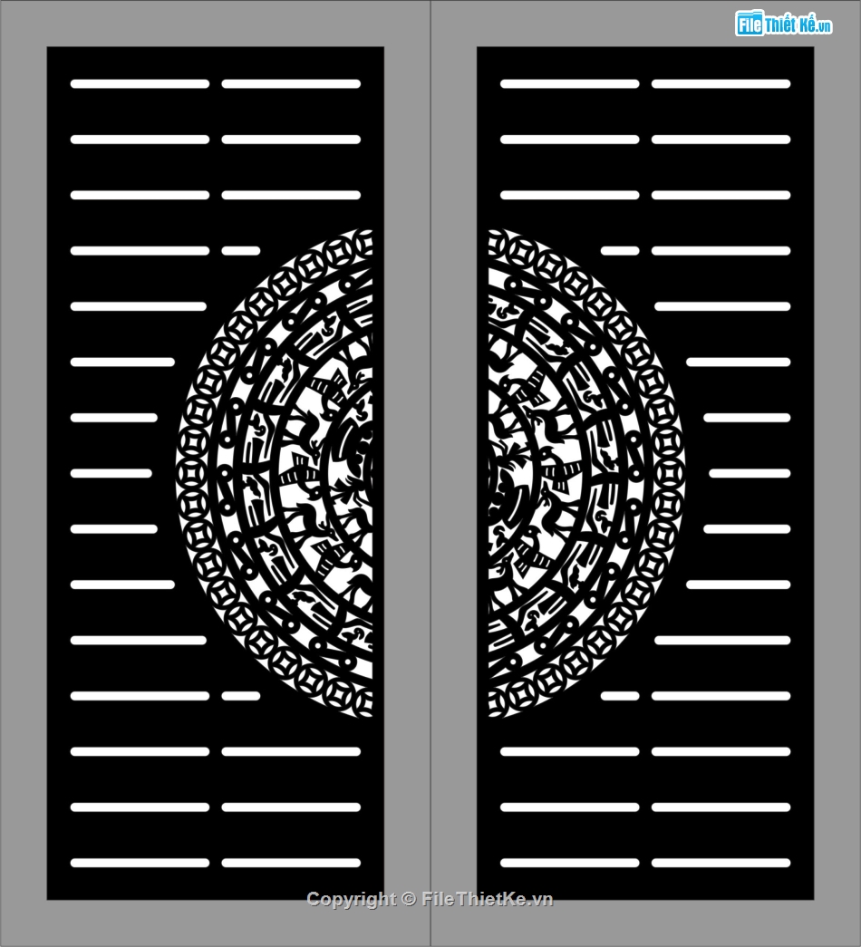 cổng trống đồng cnc,File cổng 2 cánh cnc,2d cổng trống đồng