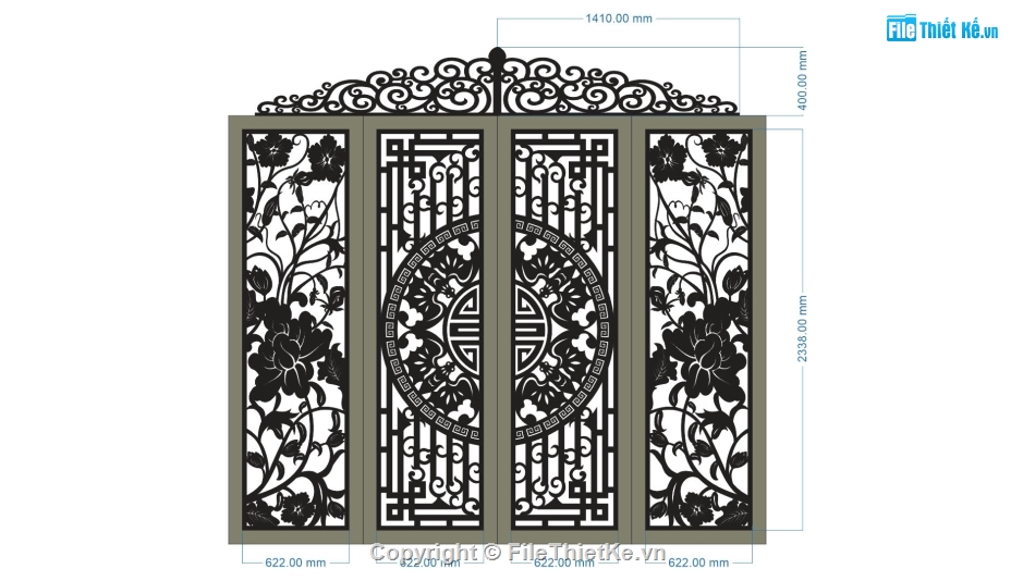 cổng 4 cánh cnc,file cnc cổng 4 cánh,mẫu cổng 4 cánh