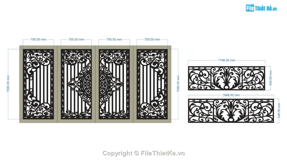 mẫu lan can đẹp,file cổng 4 cánh và lan can,cnc cổng 4 cánh và lan can