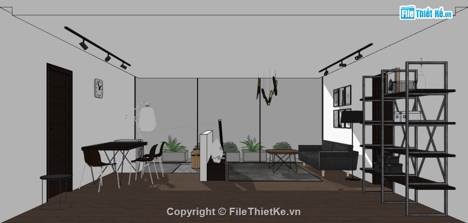 phòng khách,File sketchup phòng khách đẹp,sketchup phòng khách