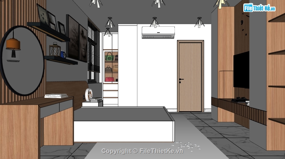 File sketchup phòng ngủ đẹp,File phòng ngủ,phòng ngủ sketchup