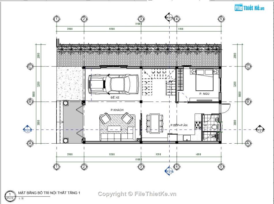 Revit biệt thự 2 tầng 9x15m,Revit biệt thự 2 tầng,biệt thự 2 tầng mái nhật,biệt thự 2 tầng 9x15m