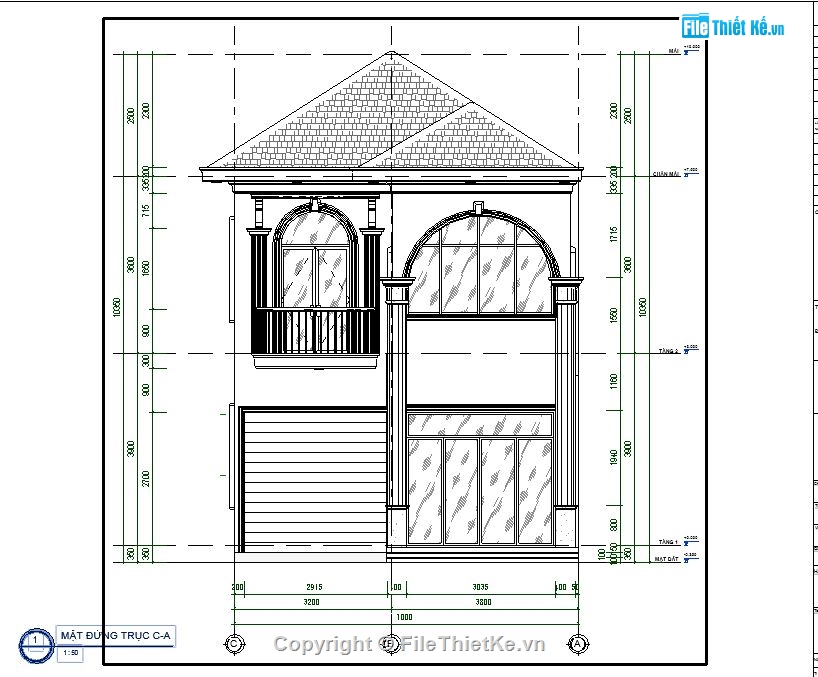 Revit biệt thự 2 tầng 9x15m,Revit biệt thự 2 tầng,biệt thự 2 tầng mái nhật,biệt thự 2 tầng 9x15m