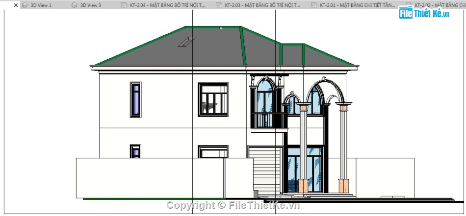 Revit biệt thự 2 tầng 9x15m,Revit biệt thự 2 tầng,biệt thự 2 tầng mái nhật,biệt thự 2 tầng 9x15m