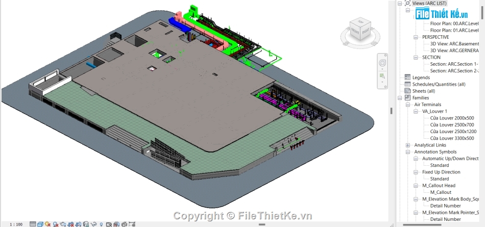 công trình nước,kiến trúc 3 tầng,công trình,công trình revit,tầng hầm,kiến trúc 2 tầng