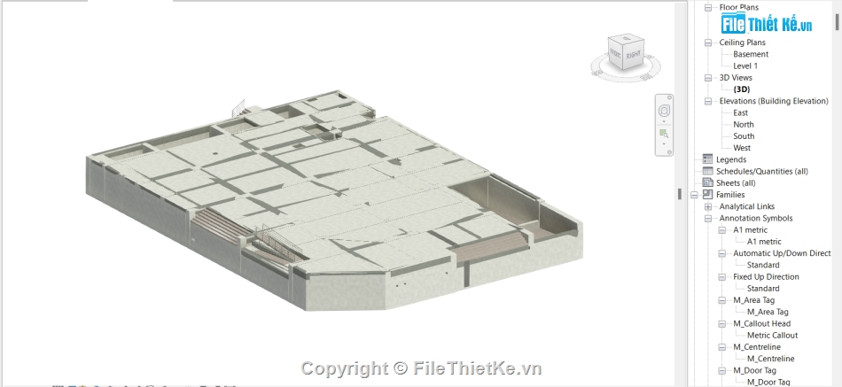 công trình nước,kiến trúc 3 tầng,công trình,công trình revit,tầng hầm,kiến trúc 2 tầng