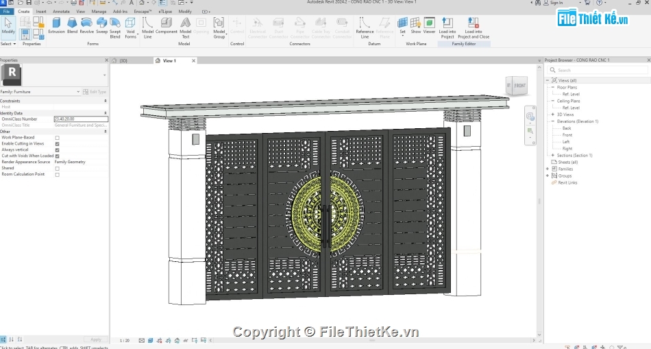 cổng rào,cổng rào revit,revit cổng rào