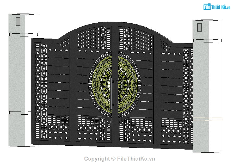 cổng rào cnc,revit cổng,file revit cổng