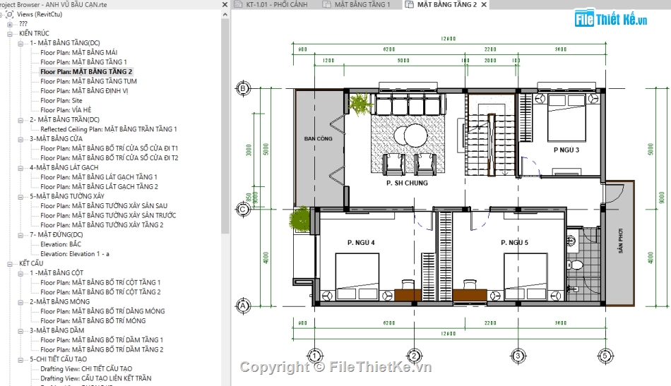 revit nhà phố 2 tầng,nhà phố 2 tầng 1 tum revit,revit nhà phố 9x12m,revit nhà phố