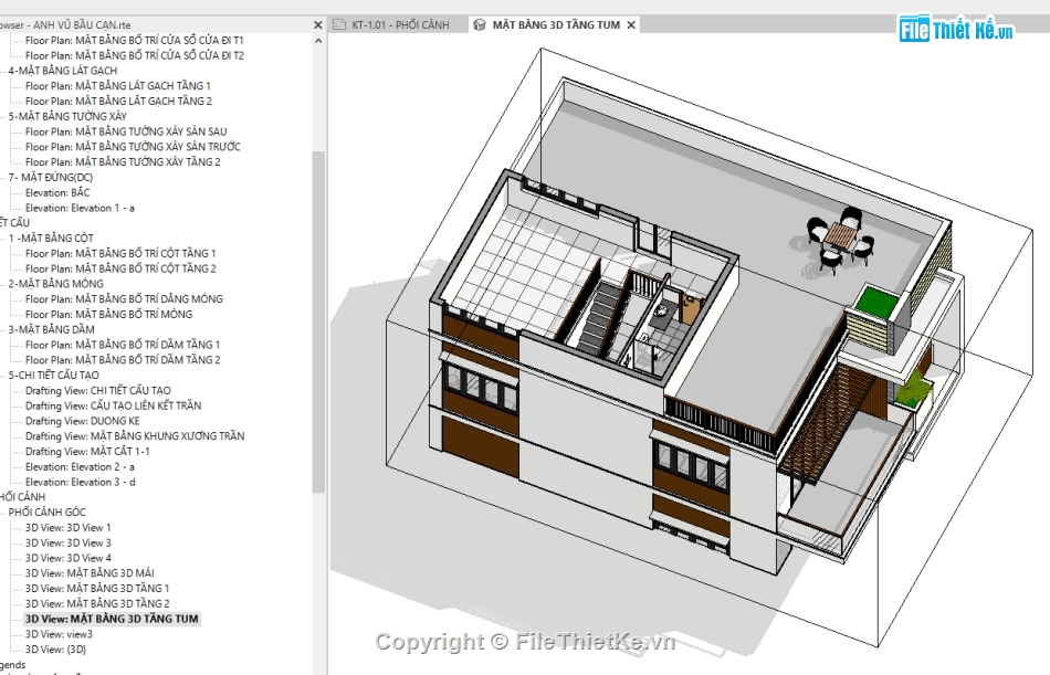 revit nhà phố 2 tầng,nhà phố 2 tầng 1 tum revit,revit nhà phố 9x12m,revit nhà phố