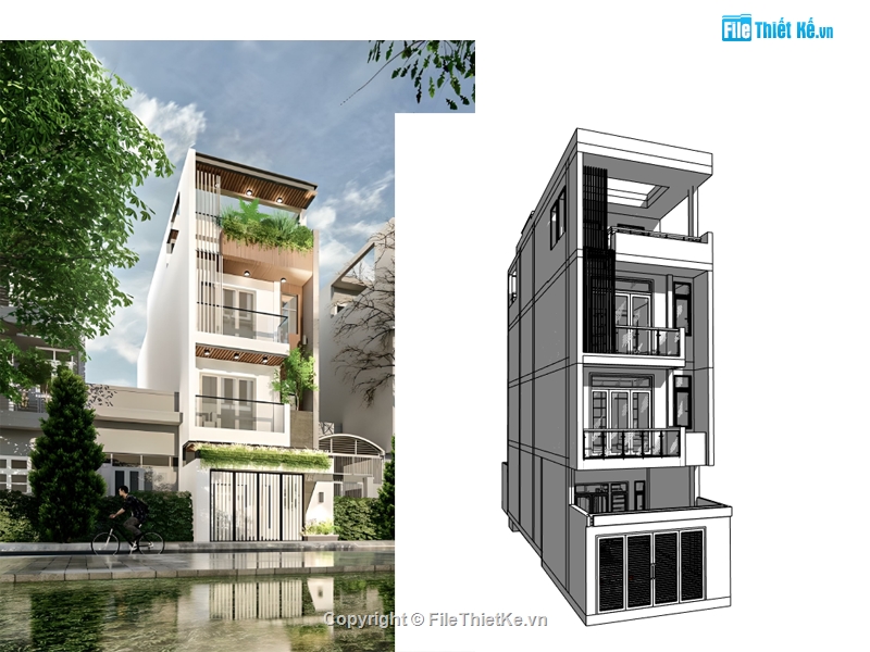 Đây là một file thiết kế nhà phố 3 tầng vô cùng hiện đại và tinh tế. Bằng phần mềm thiết kế Revit, bạn có thể hoàn thiện các chi tiết và tối ưu hóa không gian sống để tạo ra một ngôi nhà thật hoàn hảo.